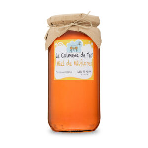 Miel de milflores cruda y sin filtrar de La Colmena de Teo, miel multifloral elaborada a partir de flores silvestres de las sierras de Estepa