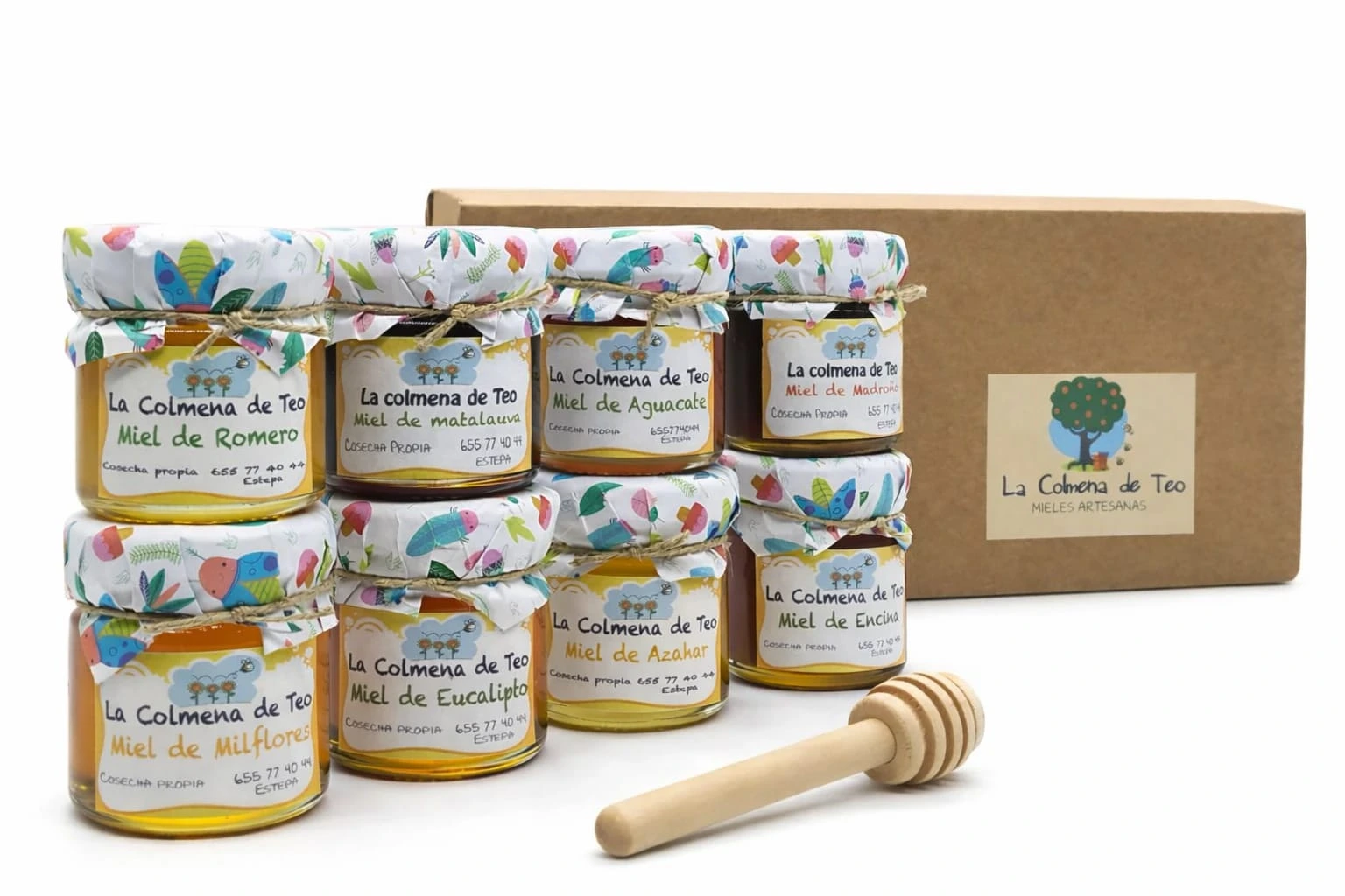 Pack de cata con mini tarros de miel variada – La Colmena de Teo