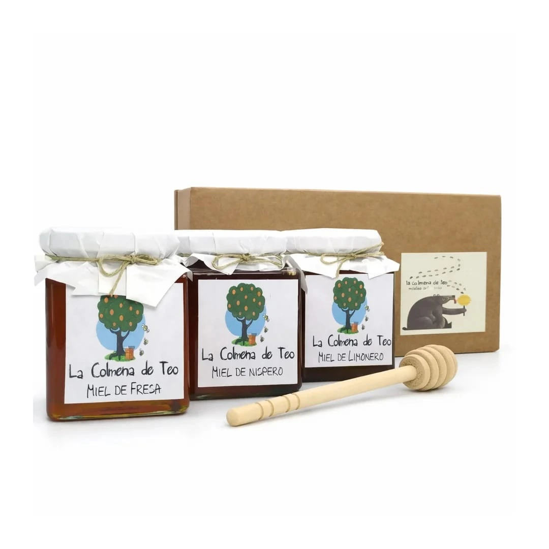 Pack de mieles frutales con sabores de fresa, limonero y naranjo – La Colmena de Teo