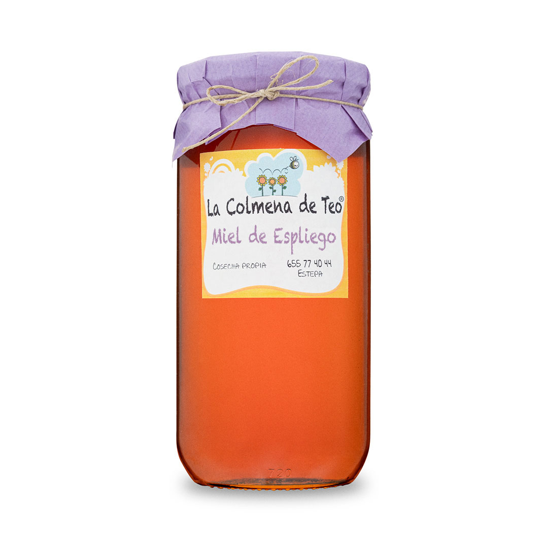 Miel de espliego cruda y sin filtrar de La Colmena de Teo, elaborada a partir de lavanda fina con aroma floral elegante