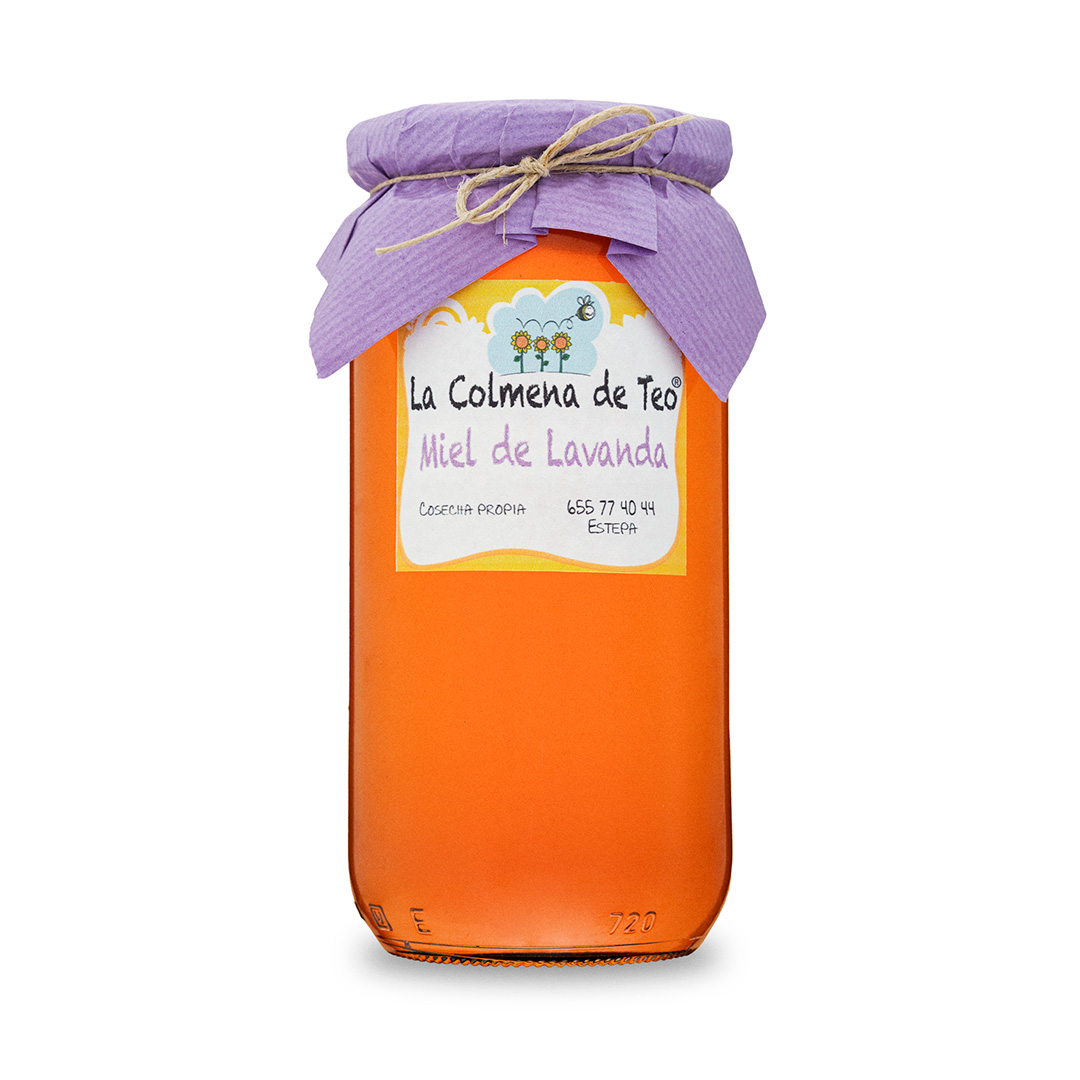 Tarro de miel de lavanda cruda y sin filtrar de La Colmena de Teo