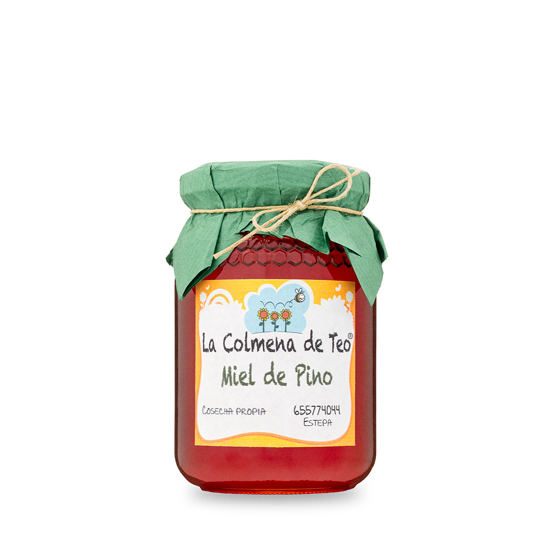 Miel de pino cruda y sin filtrar de La Colmena de Teo, miel de mielada con notas resinosas y carácter de bosque mediterráneo