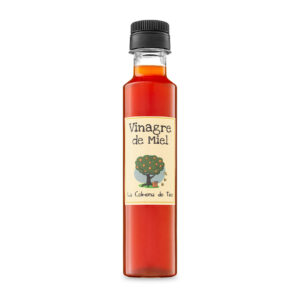 Vinagre de miel artesanal en envase PET de 250 ml — elaborado con doble fermentación natural de miel cruda.