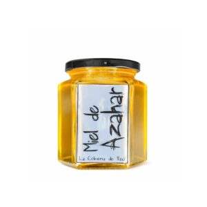 Tarro de miel de limonero cruda de La Colmena de Teo, 500g, color ámbar claro, envasado en cristal