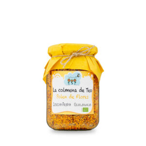 Tarro de cristal con polen de flores ecológico deshidratado de La Colmena de Teo, 230g, envasado artesanalmente