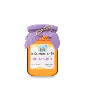 Miel de alfalfa cruda y sin filtrar de La Colmena de Teo con perfil suave, herbal y notas de campos abiertos