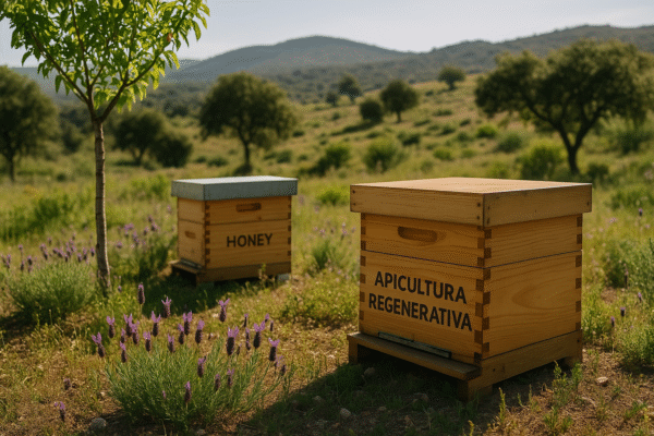 Apicultura en la Sierra del Moralejo en Estepa con colmenas, flora mediterránea y biodiversidad