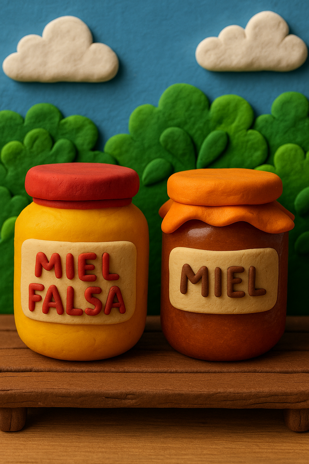 Comparativa visual entre miel auténtica y miel más procesada