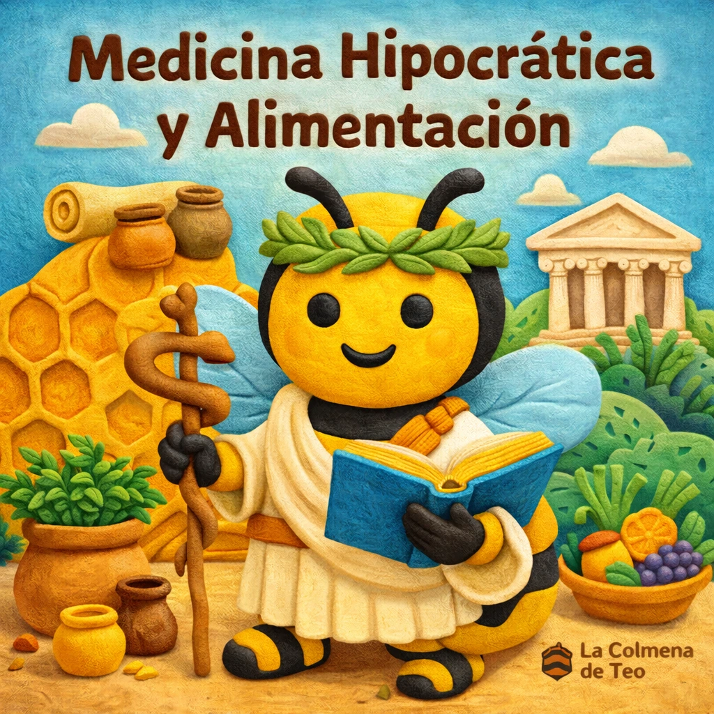 Medicina hipocrática y alimentación en la Grecia clásica con alimentos tradicionales y equilibrio