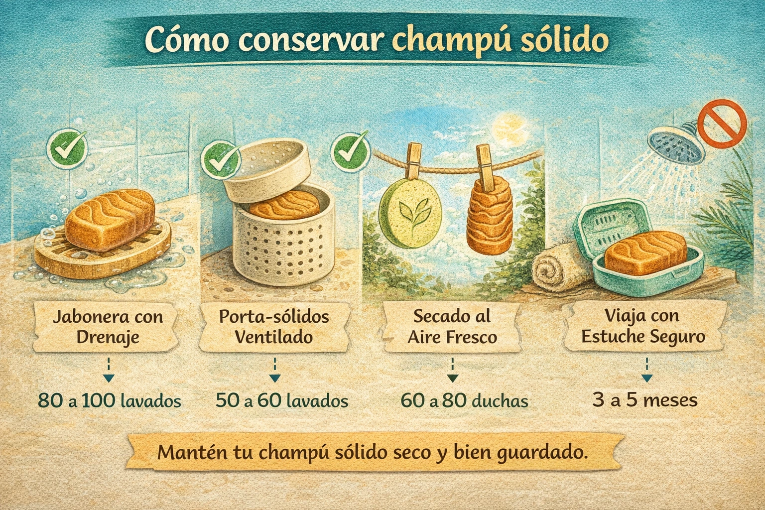 cómo conservar acondicionador sólido correctamente para que dure más