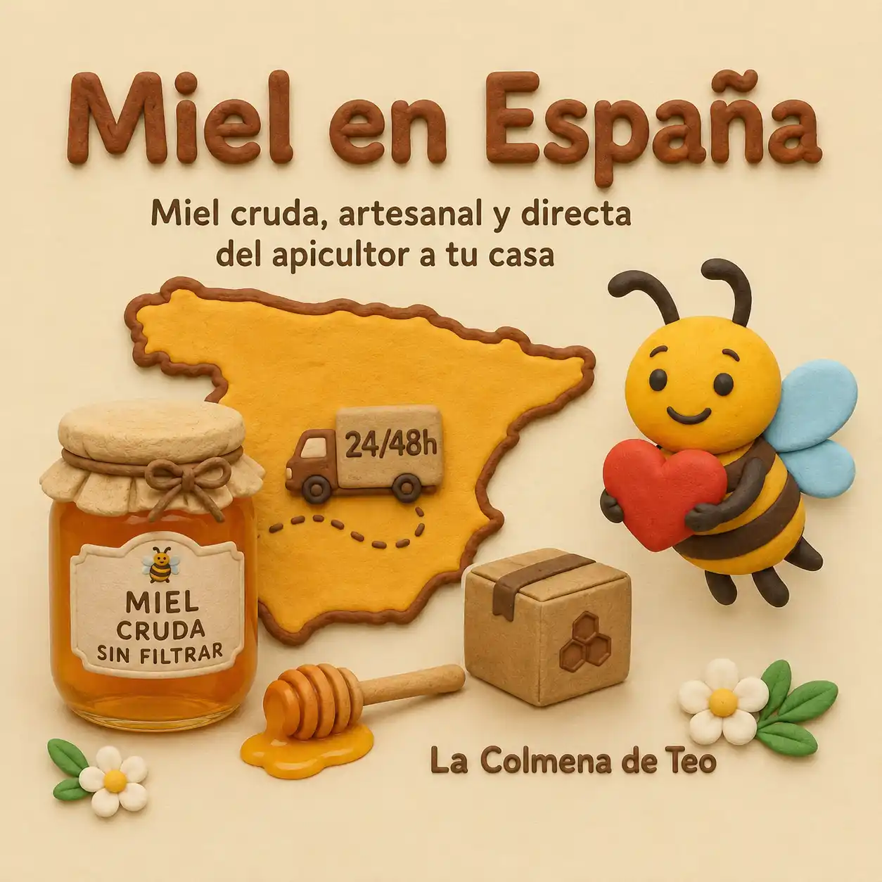 Miel cruda sin filtrar enviada a toda España directamente del apicultor por La Colmena de Teo
