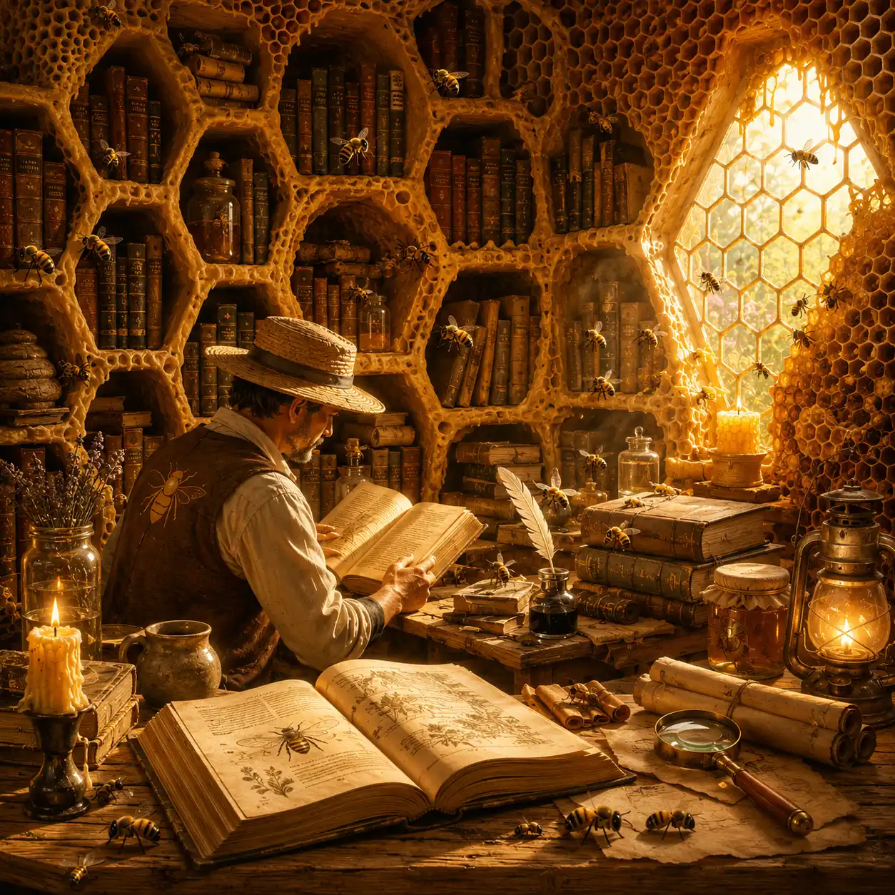 Virgilio y las abejas en las Geórgicas dentro de la Biblioteca de la Colmena